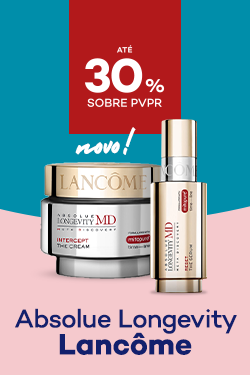 Nova gama Asbolue Longevity da marca Lancome com destaque promocional de at&eacute; 30% sobre pre&ccedil;o de Venda ao P&uacute;blico Recomendado